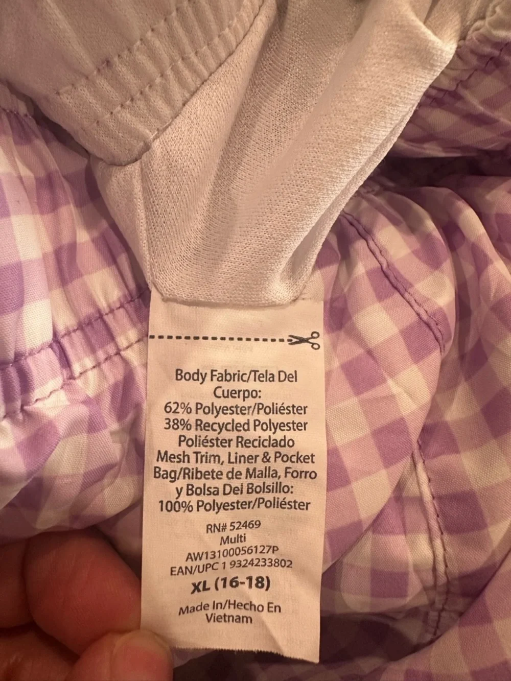 Athletic Works Women’s XL Purple Lavender Gingham Athletic Running Shorts - Picture 6 of 7
